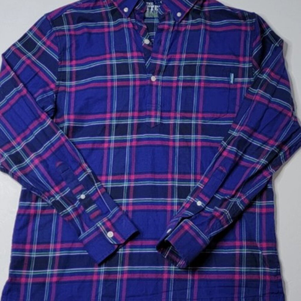 Chubbies Vibrant Plaid Button Down Shirt, unisex size XXL